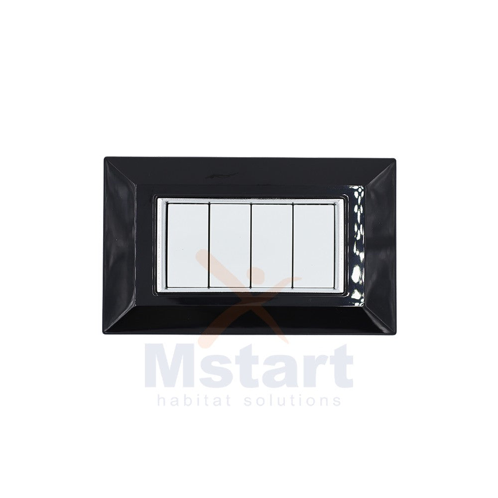 Placca Compatibile Vimar Eikon Nera 3, 4, 7 Posti