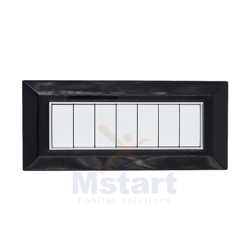 Placca Compatibile Vimar Eikon Nera 3, 4, 7 Posti