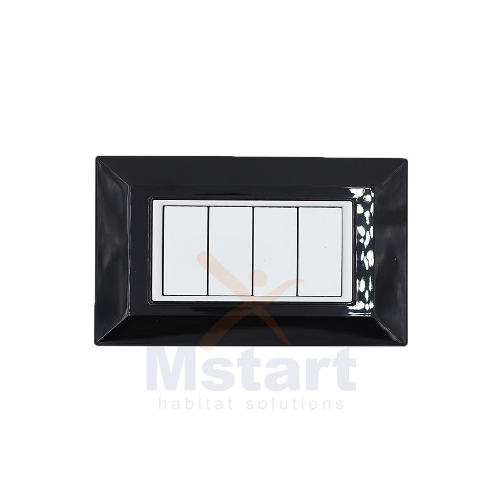 Placca Compatibile Vimar Eikon Evo Nera 3, 4, 7 Posti