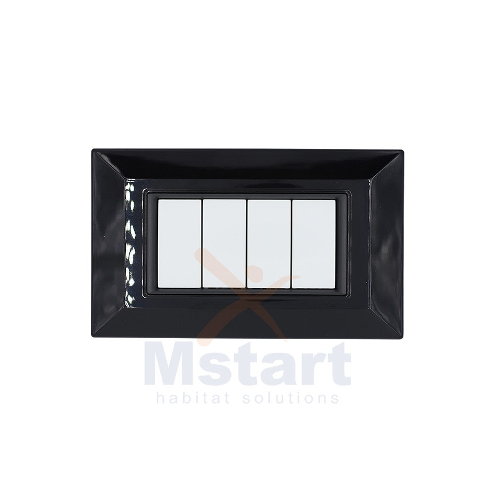 Placca Compatibile Vimar Eikon Evo Nera 3, 4, 7 Posti