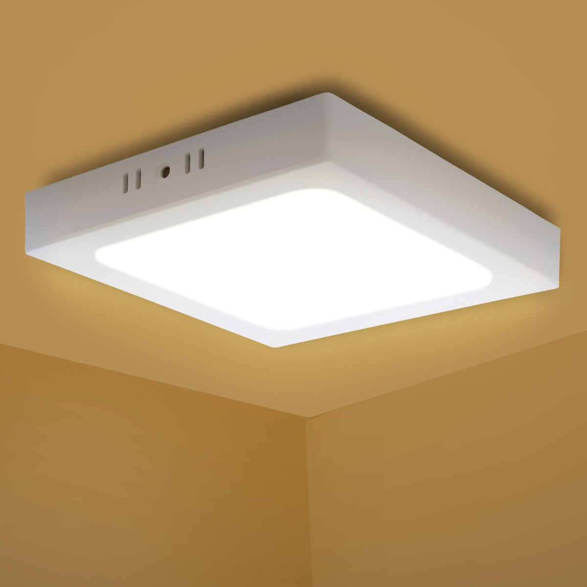 Plafoniera Led 18W Bianca Applique Quadrato Bianco Caldo 3000K