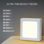 Plafoniera Led 18W Bianca Applique Quadrato Bianco Caldo 3000K