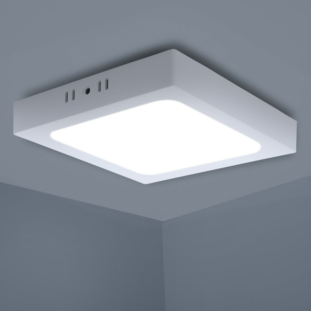 Plafoniera Led 18W Bianca Applique Quadrato Bianco Freddo 6500K