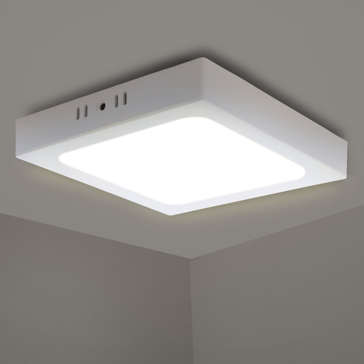 Plafoniera Led 12W Bianca Applique Quadrato Bianco Neutro 4000K