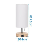 Aigostar Lampada da Tavolo in Legno con Doppia USB Attacco E27 colore Bianco
