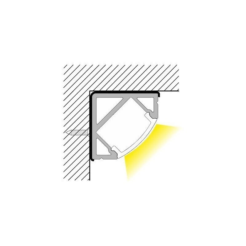 Profilo in Alluminio 2 Metri Angolare per Striscia Led Anodizzato