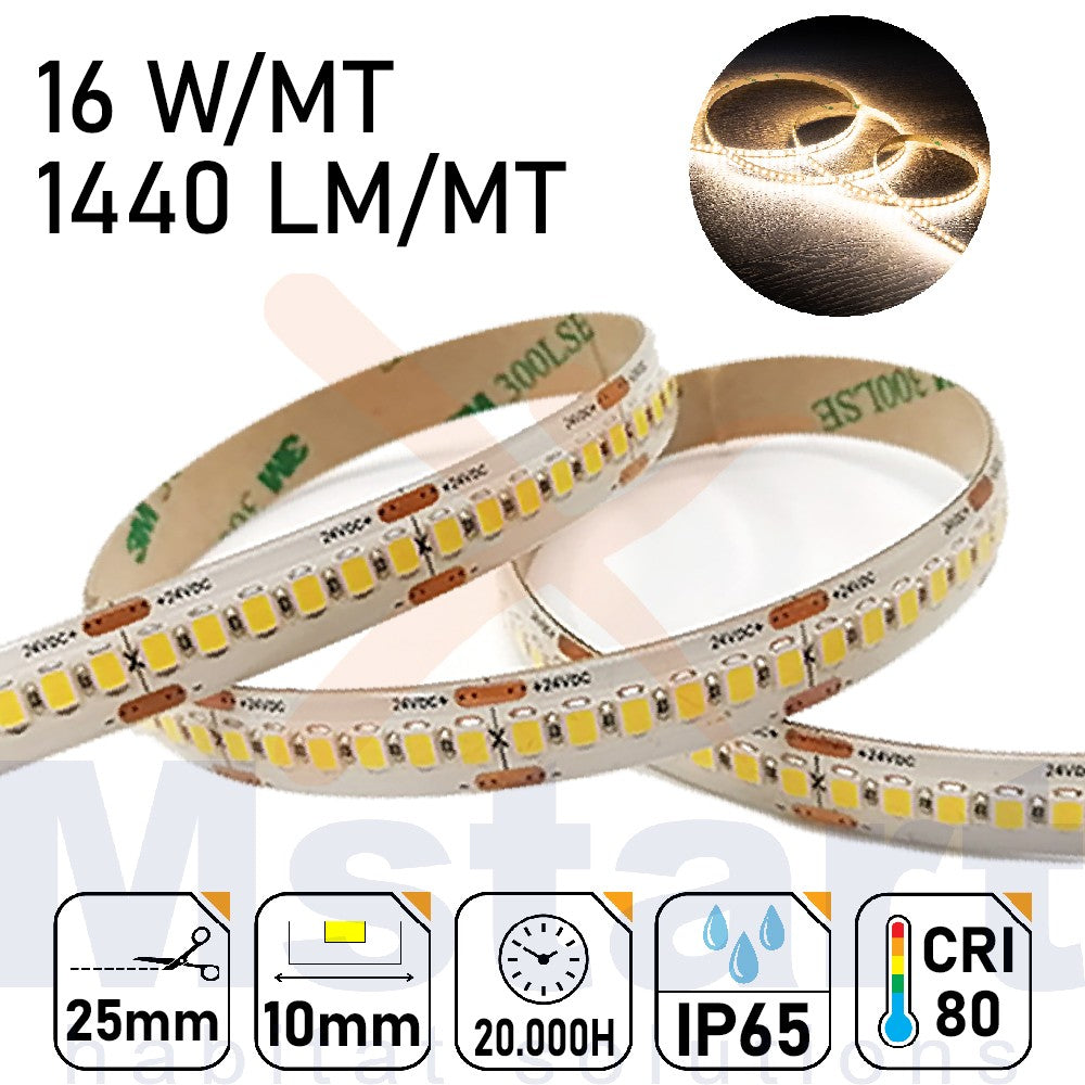 Striscia LED 5m IP65 SILICON 2835 24V - 16W/m 240led/m 4000K