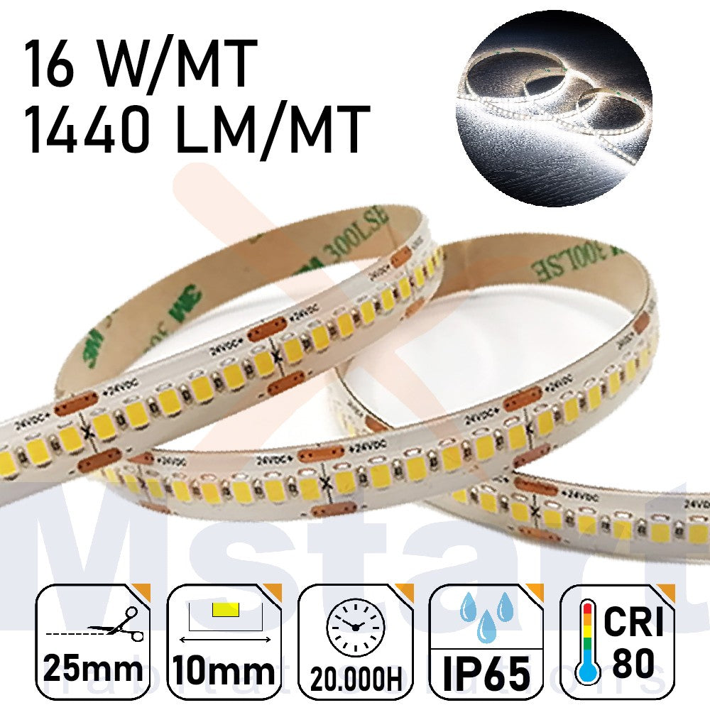 Striscia LED 5m IP65 SILICON 2835 24V - 16W/m 240led/m 6500K