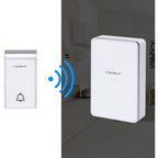 CAMPANELLO SENZA FILI A BATTERIE WIRELESS DIGITALE IP44 PORTE CASA UFFICIO PORTA 150M AIGOSTAR BIANCO-SILVER
