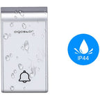 CAMPANELLO SENZA FILI A BATTERIE WIRELESS DIGITALE IP44 PORTE CASA UFFICIO PORTA 150M AIGOSTAR BIANCO-SILVER