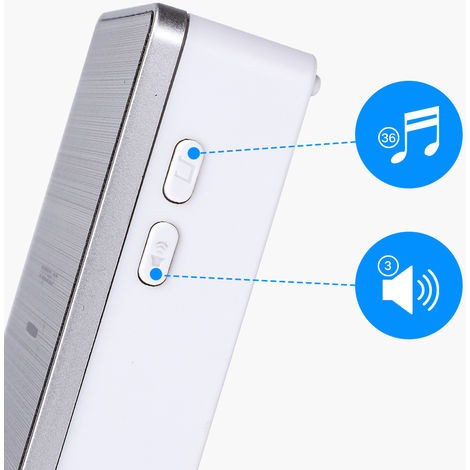 CAMPANELLO SENZA FILI A BATTERIE WIRELESS DIGITALE IP44 PORTE CASA UFFICIO PORTA 150M AIGOSTAR SILVER