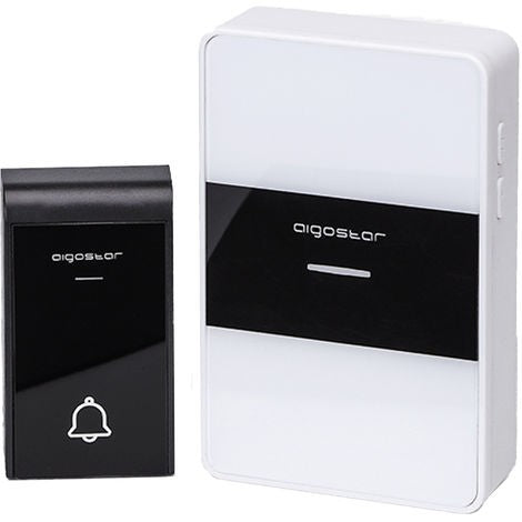 CAMPANELLO SENZA FILI A BATTERIE WIRELESS DIGITALE IP44 PORTE CASA UFFICIO PORTA 150M AIGOSTAR BIANCO