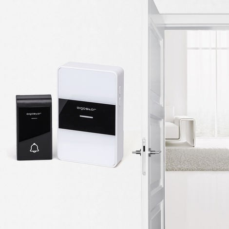 CAMPANELLO SENZA FILI A BATTERIE WIRELESS DIGITALE IP44 PORTE CASA UFFICIO PORTA 150M AIGOSTAR BIANCO