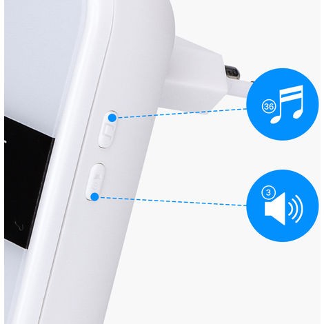 CAMPANELLO SENZA FILI WIRELESS DIGITALE IP44 PORTE CASA UFFICIO AIGOSTAR BIANCO