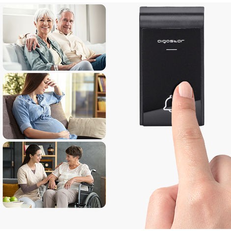 CAMPANELLO SENZA FILI WIRELESS DIGITALE IP44 PORTE CASA UFFICIO AIGOSTAR BIANCO