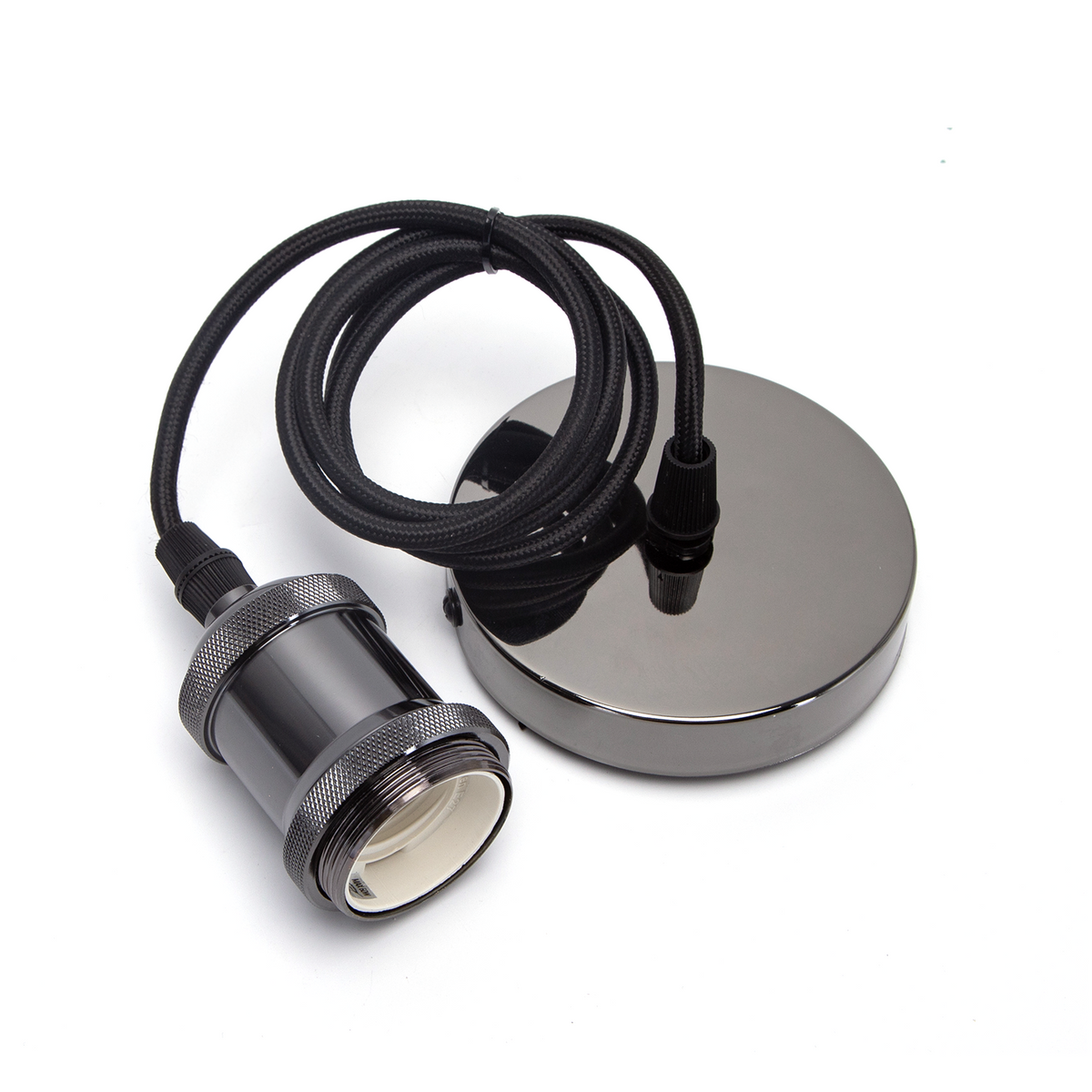 Portalampada Pendente Pendel E27 max 60W in Metallo Grigio