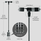 Portalampada Pendente Pendel E27 max 60W in Metallo Grigio