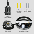 Portalampada Pendente Pendel E27 max 60W in Metallo Grigio