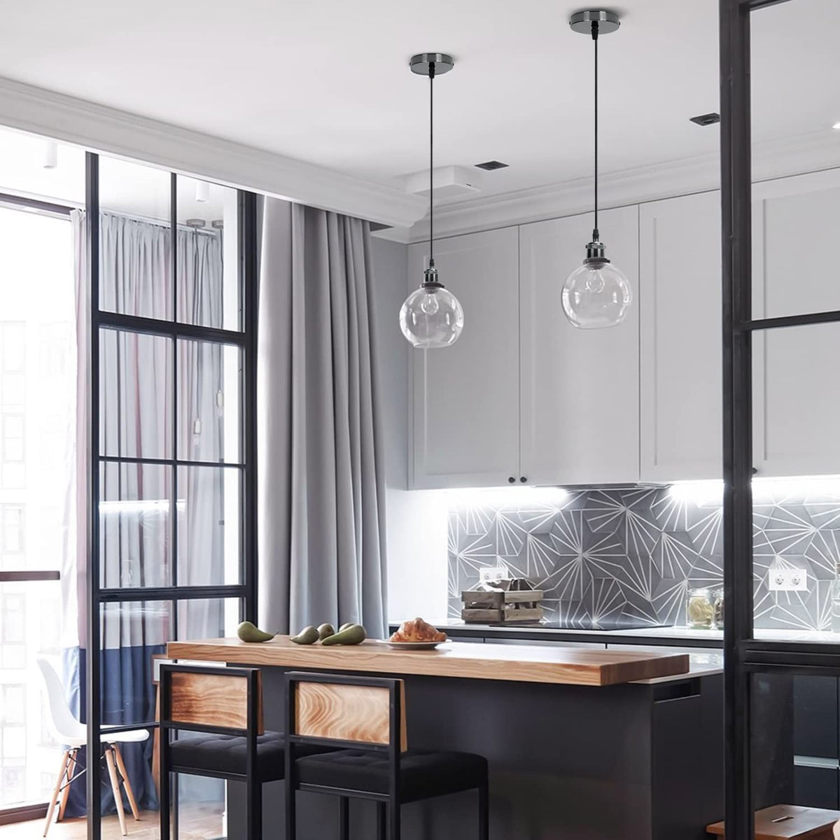 Portalampada Pendente Pendel E27 max 60W in Metallo Grigio