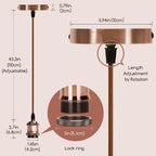 Portalampada Pendente Pendel E27 max 60W in Metallo Bronzo