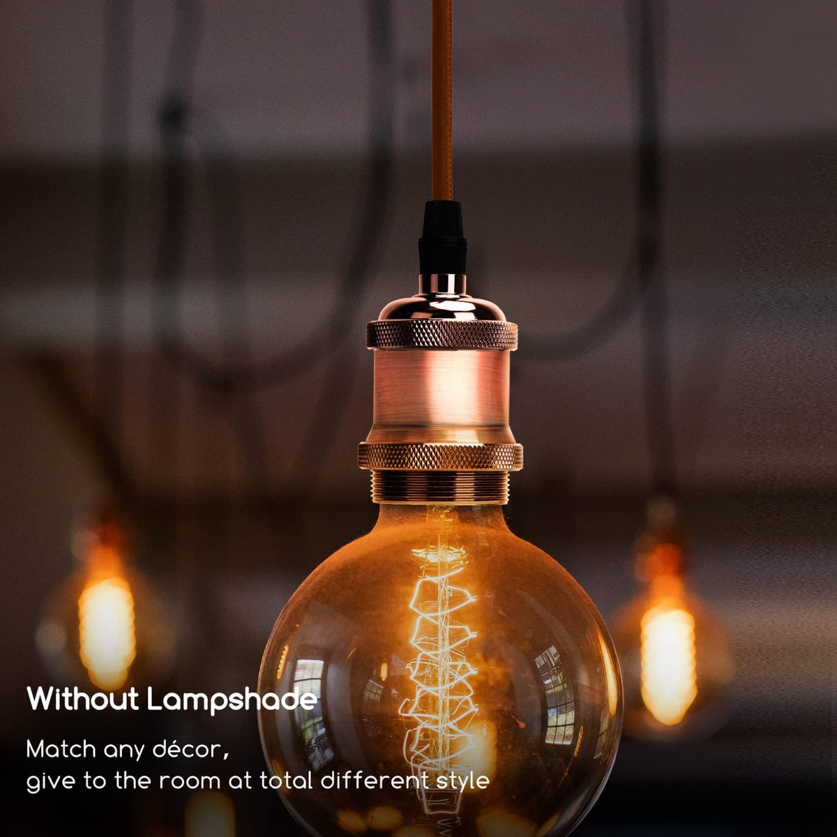 Portalampada Pendente Pendel E27 max 60W in Metallo Bronzo