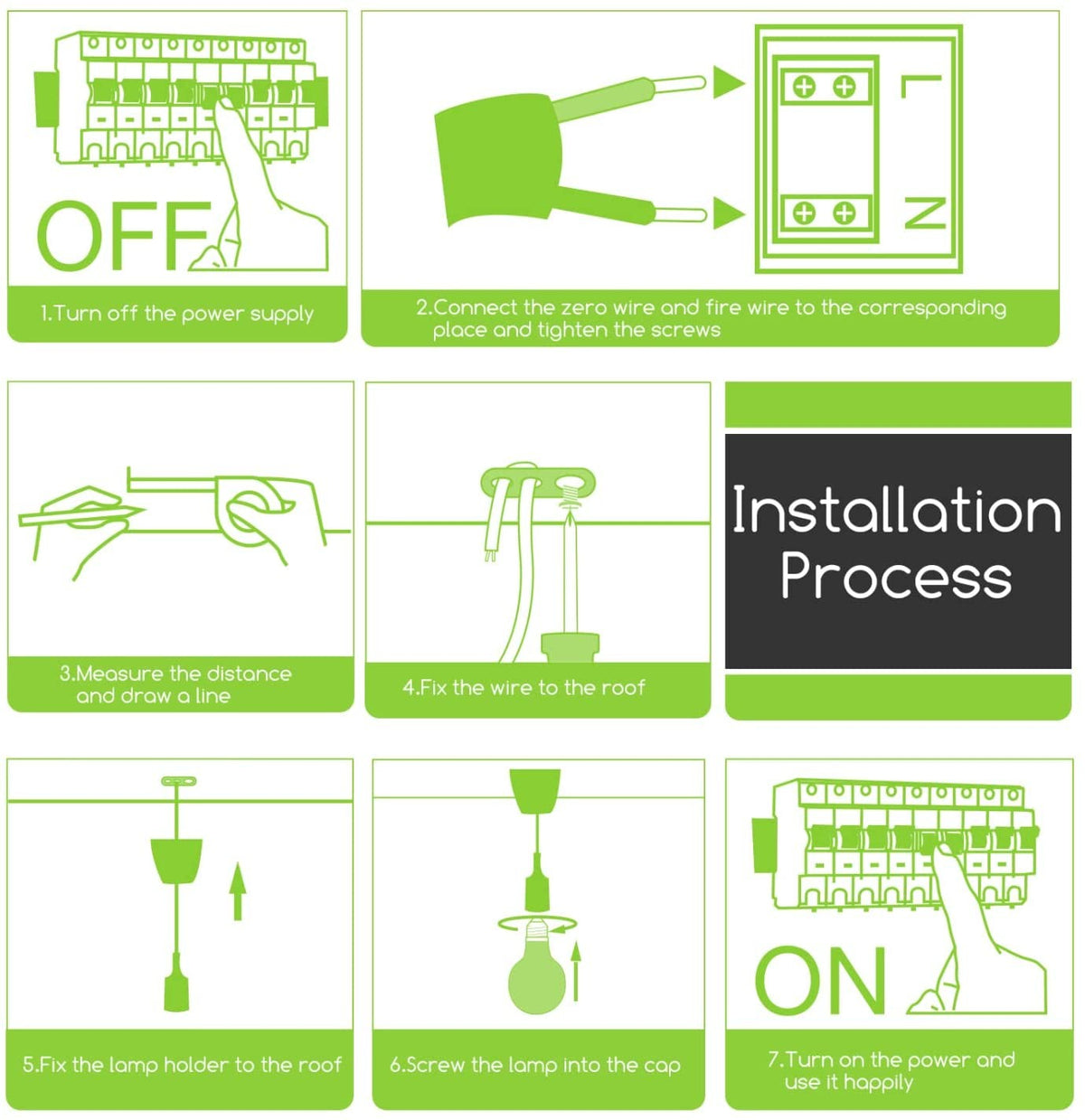 Portalampada Pendente Pendel E27 max 60W in Plastica Verde