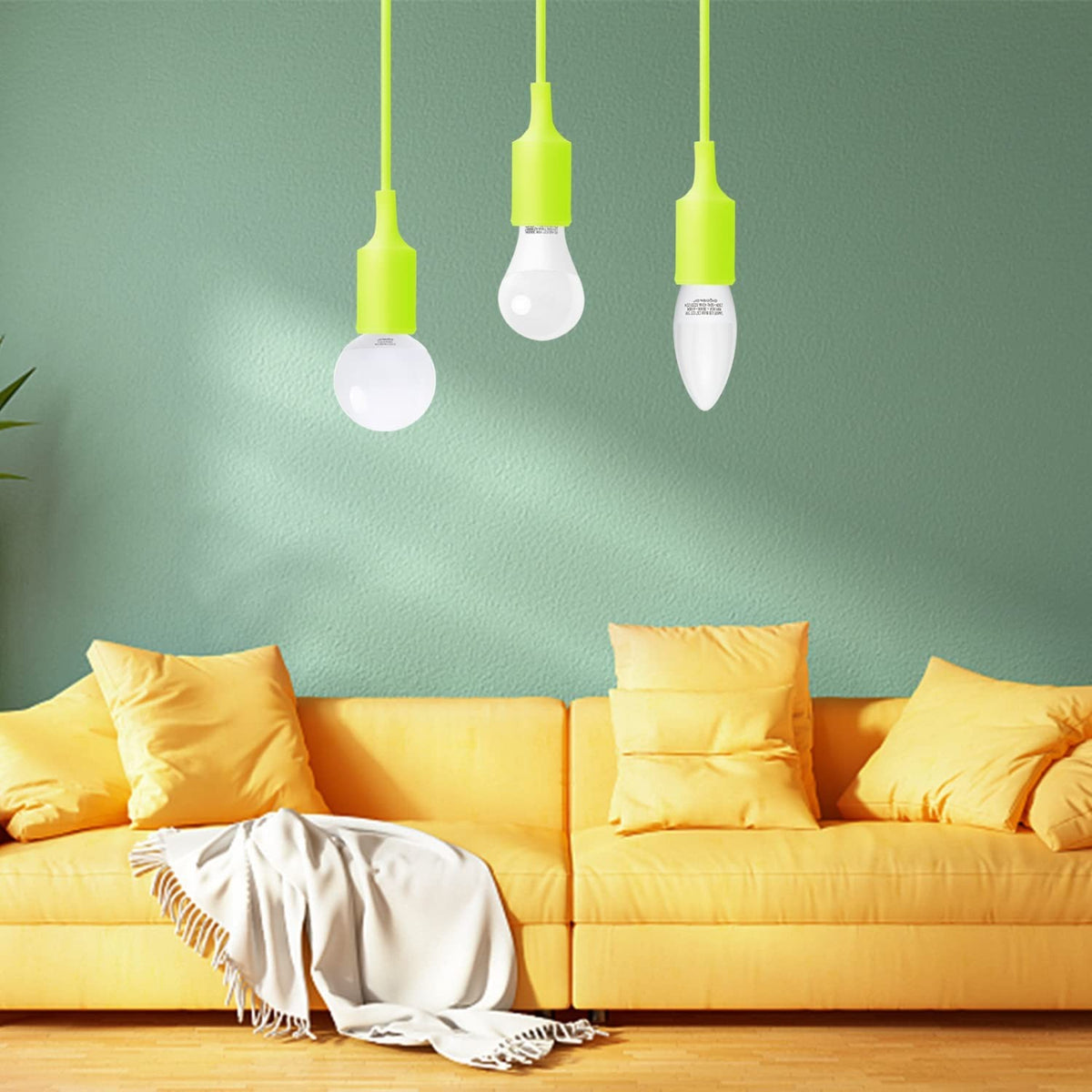 Portalampada Pendente Pendel E27 max 60W in Plastica Verde
