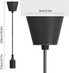 Portalampada Pendente Pendel E27 max 60W in Plastica Nero