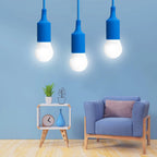 Portalampada Pendente Pendel E27 max 60W in Plastica Blu