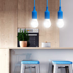 Portalampada Pendente Pendel E27 max 60W in Plastica Blu