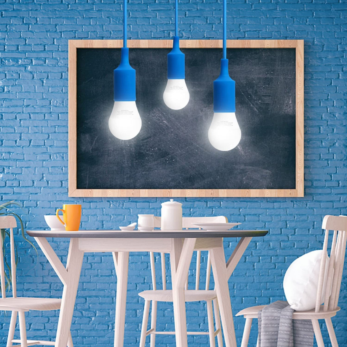 Portalampada Pendente Pendel E27 max 60W in Plastica Blu