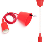 Portalampada Pendente Pendel E27 max 60W in Plastica Rosso