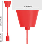 Portalampada Pendente Pendel E27 max 60W in Plastica Rosso