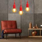 Portalampada Pendente Pendel E27 max 60W in Plastica Rosso
