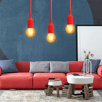 Portalampada Pendente Pendel E27 max 60W in Plastica Rosso