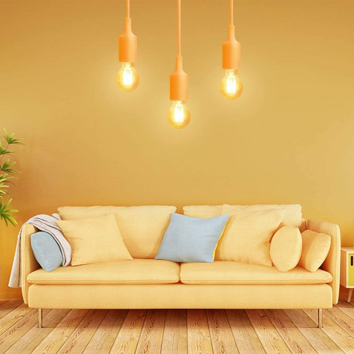 Portalampada Pendente Pendel E27 max 60W in Plastica Arancione