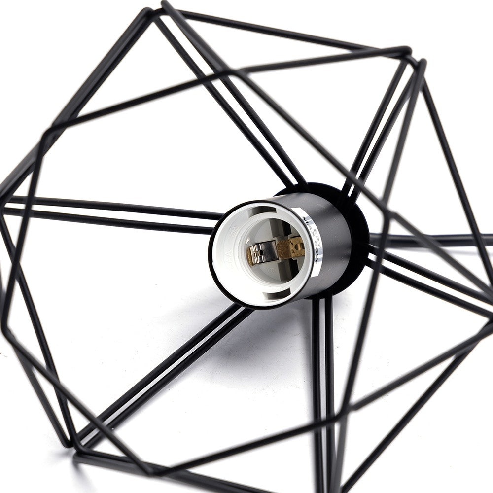 Lampadario Portalampada Pendente E27 Retrò Struttura Ferro Grigio