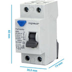AIGOSTAR INTERRUTTORE DIFFERENZIALE SALVAVITA AC 2P 40A 30mA 240V PROTEZIONE DA DISPERSIONE VERSO TERRA