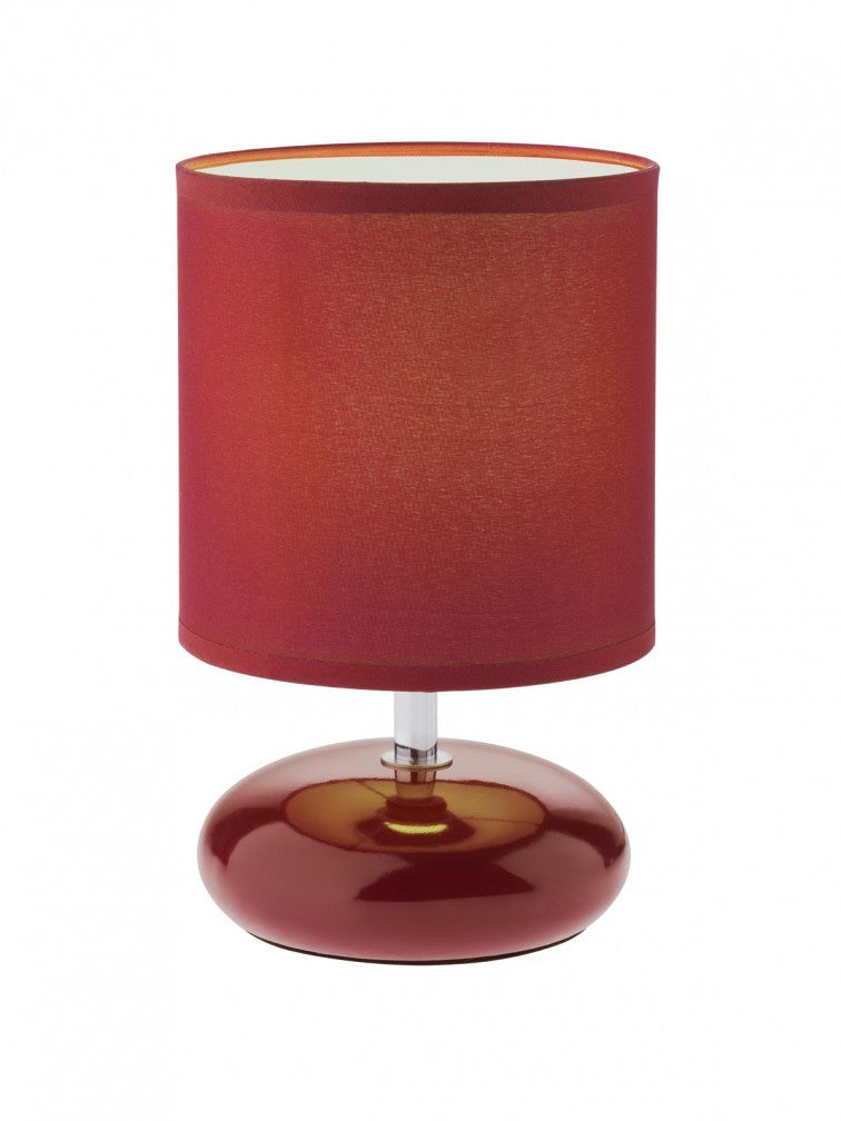 Lampada da Tavolo FIVE max 28W E14 IP20 Corpo Ceramica Paralume Tessuto Rosso