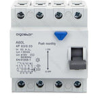 AIGOSTAR INTERRUTTORE DIFFERENZIALE SALVAVITA AC 4P 63A 30mA 415V PROTEZIONE DA DISPERSIONE VERSO TERRA