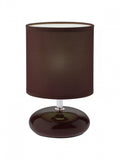 Lampada da Tavolo FIVE max 28W E14 IP20 Corpo Ceramica Paralume Tessuto Marrone