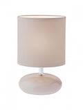 Lampada da Tavolo FIVE max 28W E14 IP20 Corpo Ceramica Paralume Tessuto Grigio