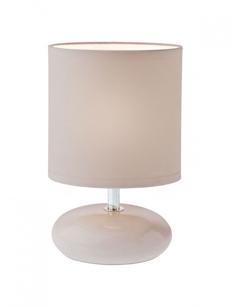 Lampada da Tavolo FIVE max 28W E14 IP20 Corpo Ceramica Paralume Tessuto Grigio