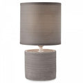 Lampada da Tavolo CILLY max 28W E14 IP20 Corpo Ceramica Paralume Tessuto Grigio