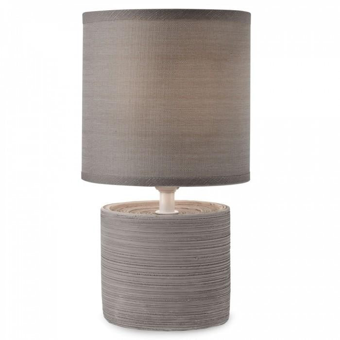 Lampada da Tavolo CILLY max 28W E14 IP20 Corpo Ceramica Paralume Tessuto Grigio