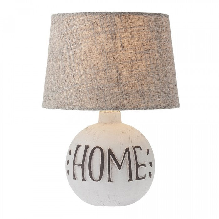 Lampada da Tavolo HOME max 28W E14 IP20 Corpo Ceramica Paralume Tessuto Avorio