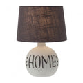 Lampada da Tavolo HOME max 28W E14 IP20 Corpo Ceramica Paralume Tessuto Marrone