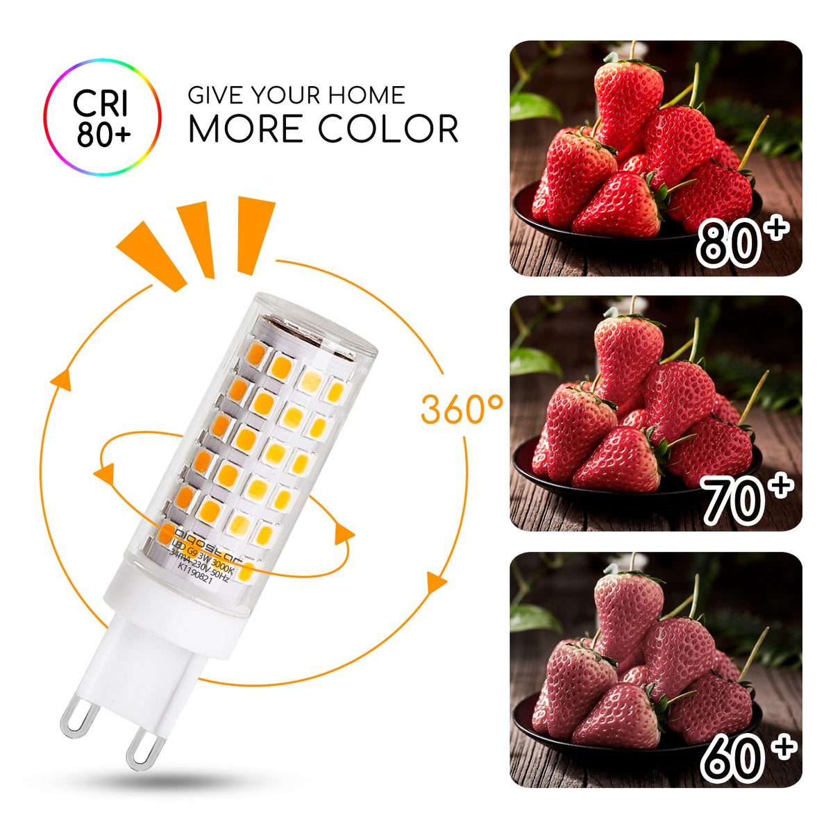 Lampadina LED G9 6W Luce Calda 3000K 600 Lumen Aigostar