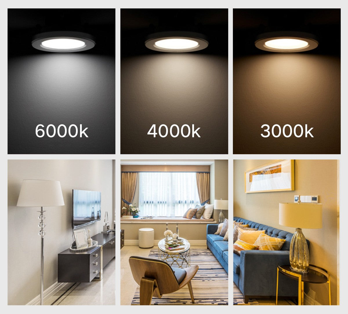 Pannello Faro led incasso 18W adattabile a foro 55-175 mm luce 3000-4000-6000K