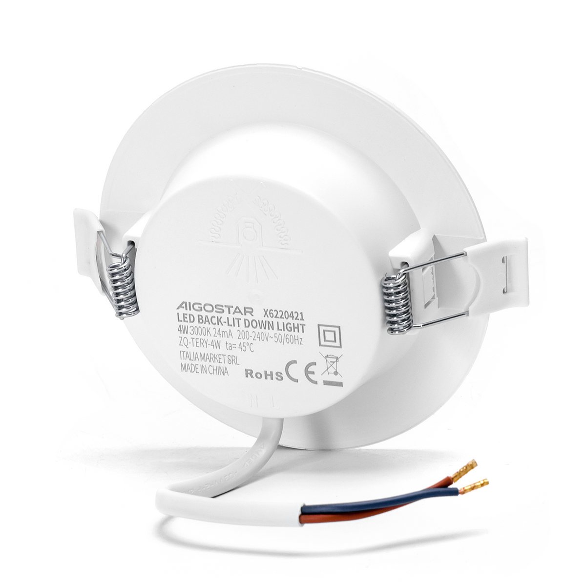 Faretto Led Faro Slim da Incasso 4W 3000K E6 Retroilluminato Foro 77-82mm